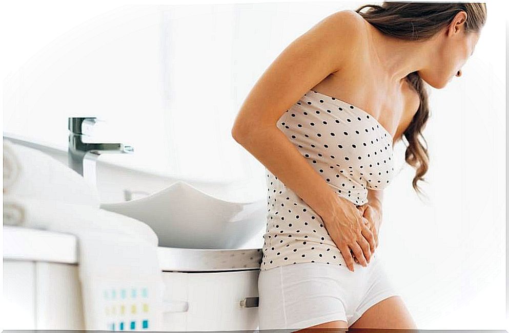 Woman with urinary infection symptoms