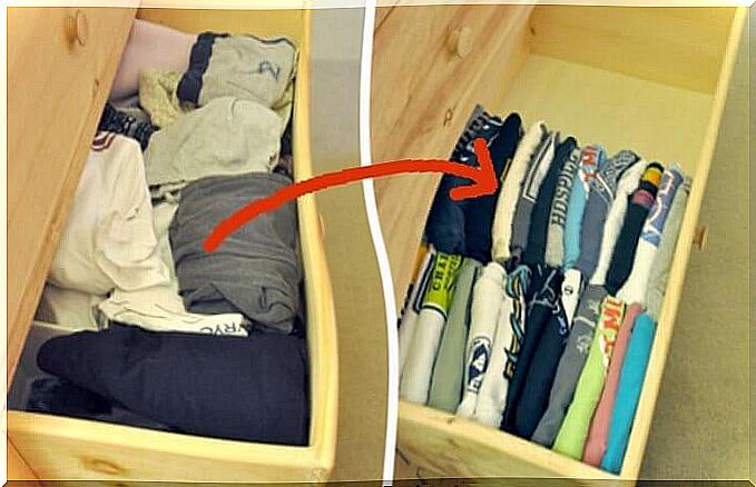 How to organize clothes in the drawer