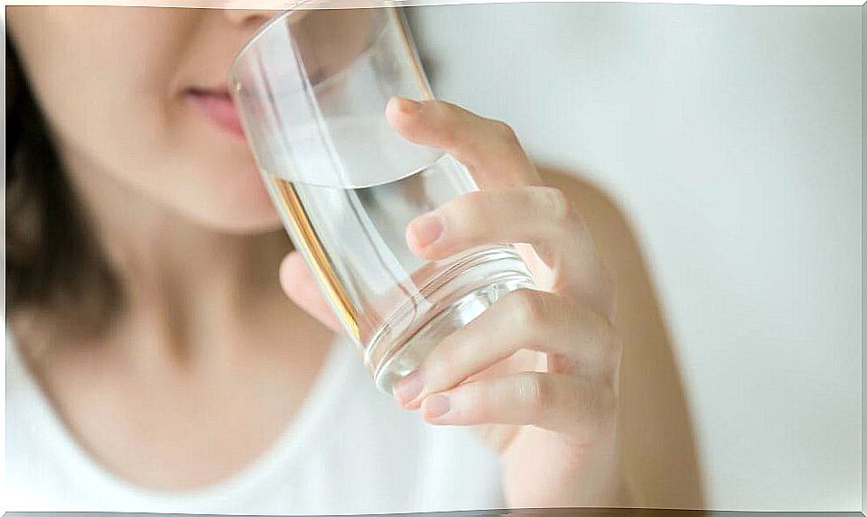 woman drinking water