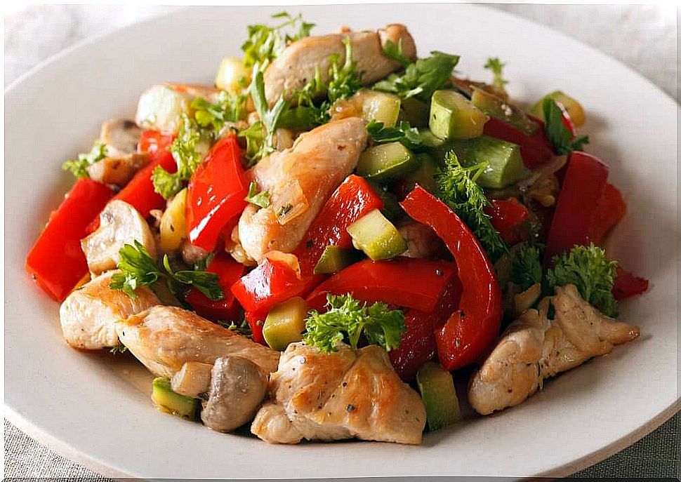 chicken breast with vegetables