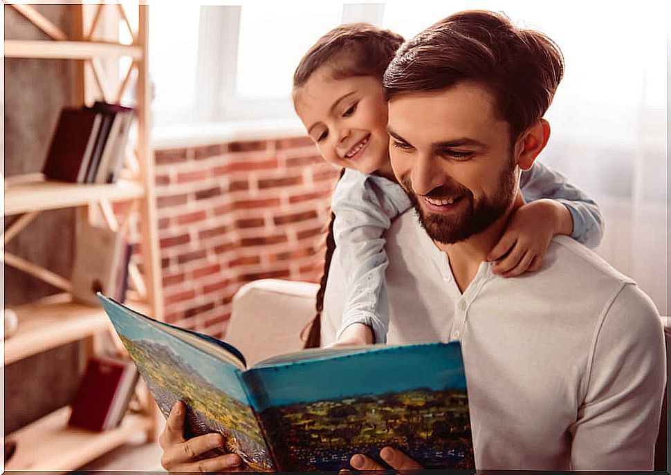 father encouraging love of books 