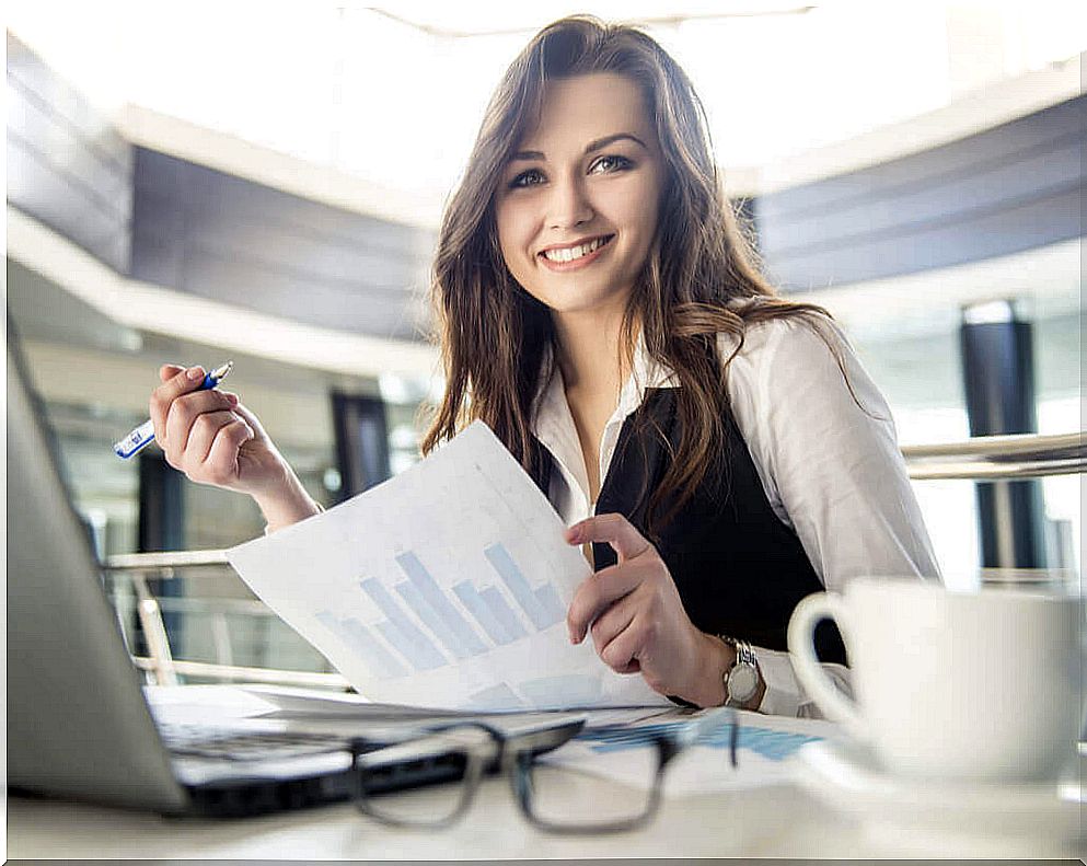 woman working in office