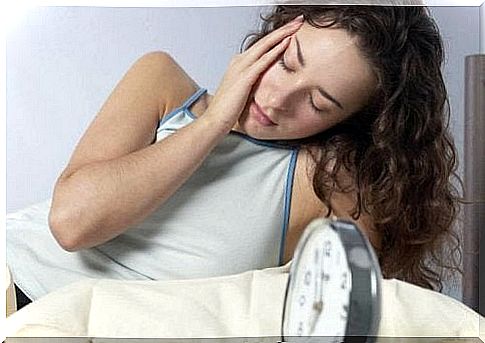 woman getting up tired