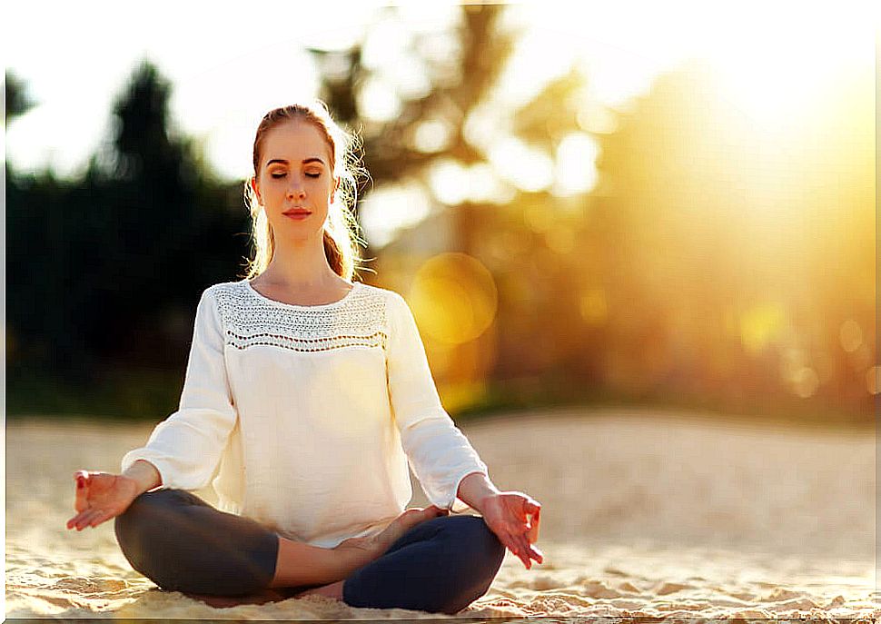 girl practicing yoga nidra